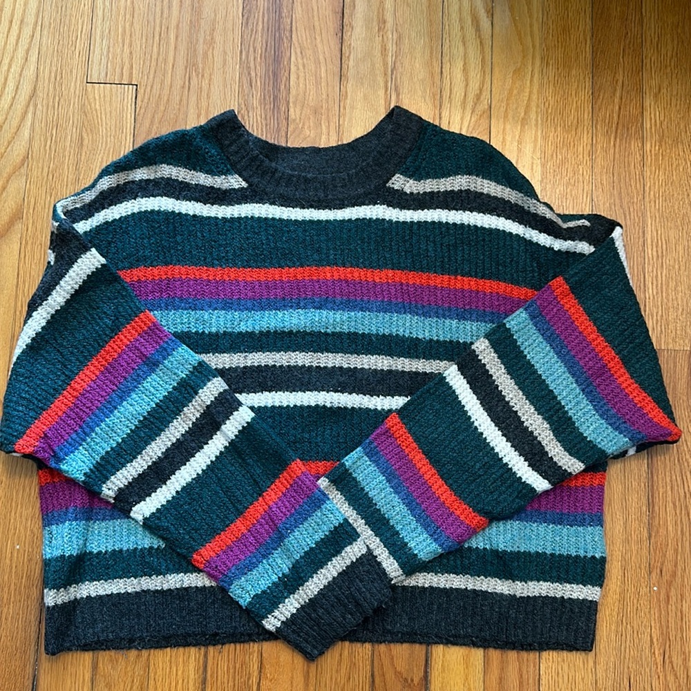 American Eagle dark green stripe sweater size XL